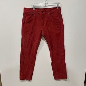 Levi's 502 Red Corduroy Mens Pants W34 L32 (29") Regular Fit‎ Cotton Blend